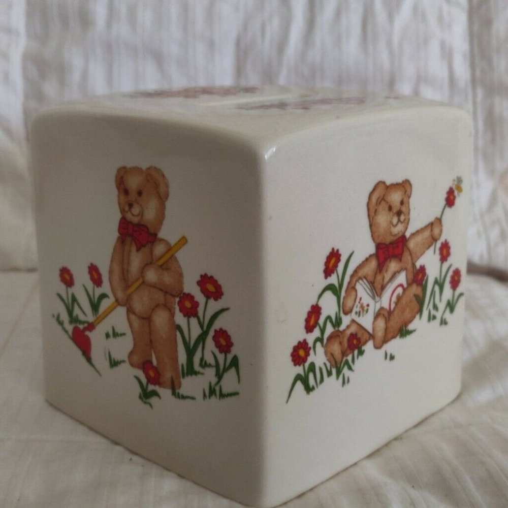 1984 Mason's Teddy Bears Piggy Bank Ironstone